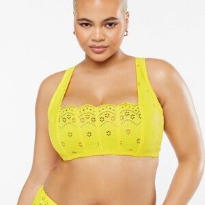 Savage X Fenty Bright Neon Yellow Eyelet Square Bralette